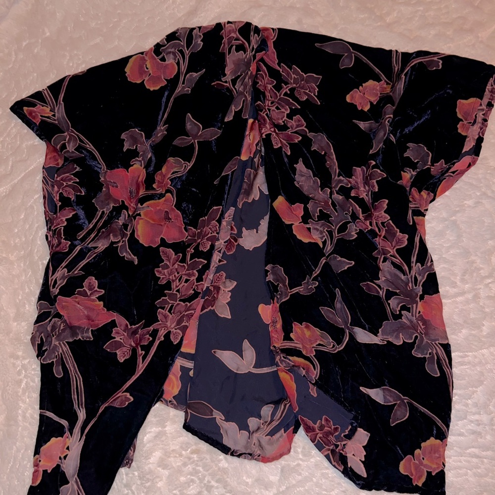 Gorgeous dark blue and floral Shawl